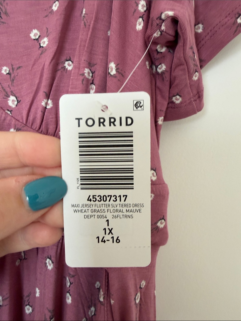 NWT Torrid Mauve Floral Maxi Dress - Picture 4 of 7